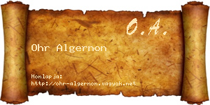Ohr Algernon névjegykártya